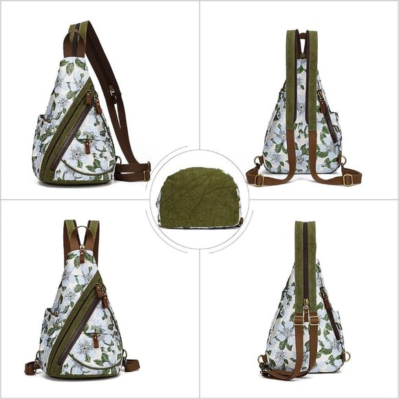 Women Small Casual Canvas Sling Crossbody Shoulder Bag main image 4